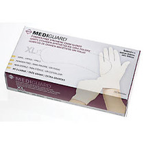 MediGuard; Powder-Free Stretch Vinyl Exam Gloves, X-Large, Beige, 90 Gloves Per Box, Case Of 10 Boxes