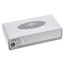 Medline Designer Boxed Powder-Free Vinyl Gloves, Large, Clear, 100 Gloves Per Box, Case Of 10 Boxes