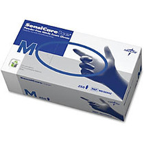 Medline SensiCare Ice Blue Nitrile Exam Gloves - Medium Size - Nitrile - Dark Blue - Powder-free, Comfortable, Chemical Resistant, Latex-free, Beaded Cuff, Textured Fingertip, Non-sterile, Durable - For Medical - 250 / Box