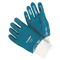 Memphis Glove Nitrile-Coated Cotton Gloves, Unisex, Large, Blue, 12-Pack