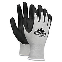 Memphis Safety Nylon Knit Powder-Free Industrial Gloves, X-Large, Black/Gray