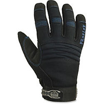 ProFlex Thermal Waterproof Utility Gloves - 11 Size Number - XXL Size - MicroFiber, Synthetic Leather Palm, Woven Cuff, Spandex Back, Neoprene Knuckle, Terrycloth Thumb - Black - Water Proof, Thinsulate Lining, Reinforced Palm Pad, Elastic Cuff, Padd