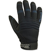 ProFlex Thermal Waterproof Utility Gloves - 8 Size Number - Medium Size - MicroFiber, Synthetic Leather Palm, Woven Cuff, Spandex Back, Neoprene Knuckle, Terrycloth Thumb - Black - Water Proof, Thinsulate Lining, Reinforced Palm Pad, Elastic Cuff, Pa