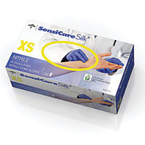 SensiCare Silk; Powder-Free Nitrile Exam Gloves, X-Small, Dark Blue, Box Of 250