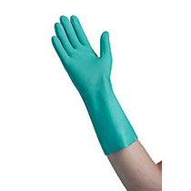 Tradex International Flock-Lined Nitrile General Purpose Gloves, X-Large, Green, 12 Pairs