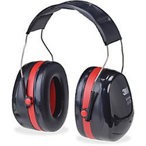 Peltor Optime 105 Extreme Performance Earmuffs - Noise, Noise Reduction Rating Protection - Stainless Steel Headband, Foam, Acrylonitrile Butadiene Styrene (ABS), Plastic - Black, Red - 1 Each