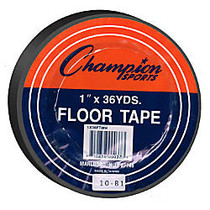 Champion Sports Heavy-Gauge Vinyl Floor Marking Tape, 1 inch; x 36 Yd., Black