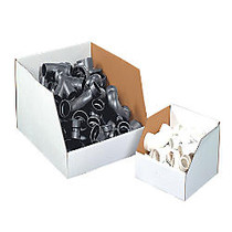 Office Wagon; Brand White Jumbo Open Top Parts Bin Boxes, 8 inch; x 12 inch; x 12 inch;, Pack Of 25