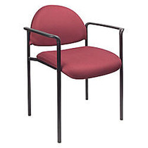 Boss; Fabric Stacking Chair, With Arms, 30 1/2 inch;H x 22 1/2 inch;W x 23 3/4 inch;D, Burgundy Fabric