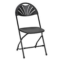 Cosco Classic Collection Fan Back Resin Folding Chair, Black/Black, Pack Of 8