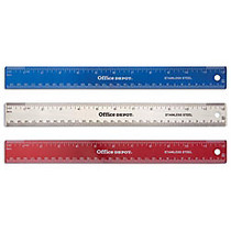 Office Wagon; Brand Stainless Steel Ruler, 12 inch;, Assorted Colors (No Color Choice)