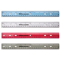 Office Wagon; Brand Transparent Plastic Ruler For Binders, 12 inch;, Assorted Colors (No Color Choice)