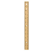 Office Wagon; Brand Wood Metal-Edge Ruler For Binders, 12 inch;, Natural