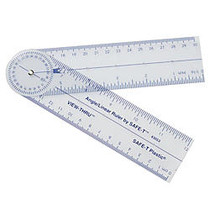 SAFE-T; View-Thru&trade; Plastic Angle/Linear Rulers, 12 inch;, Clear, Pack Of 6