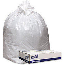 Genuine Joe Extra Heavy-duty White Trash Can Liners - 43 inch; Width x 47 inch; Length x 9 mil (229 Micron) Thickness - Low Density - White - 100/Carton - Industrial Trash