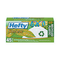 Hefty; Renew Tall Kitchen Drawstring Trash Bags, 13 Gallons, 44% Recycled, White, Box Of 45