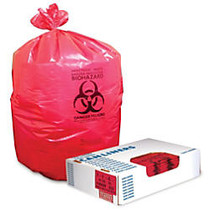 Heritage Healthcare Biohazard Can Liners, 33 Gallons, 33 inch; x 39 inch;, 1.3 Mil., Red, Box Of 150