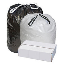 Highmark&trade; Draw And Tie Can Liners, 0.7-mil, 10 - 15 Gallons, 24 inch; x 28 inch;, White, Box Of 300