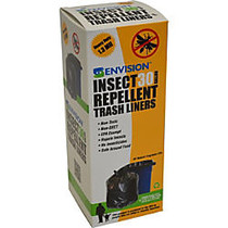Stout Insect Repellent Trash Liners, 30 Gallon, 51.1 Mil, Black, Box Of 10