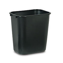 Durable Polyethylene Wastebasket, 7 Gallons (26.5L), Black