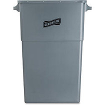 Genuine Joe Space-Saving Waste Container, 23 Gallons, 30 inch; x 16 3/4 inch; x 9 1/2 inch;, Gray