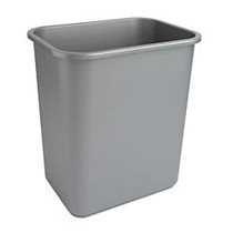 Highmark Wastebasket, 7 Gallons, 14 1/2 inch;H x 10 1/2 inch;W x 15 1/4 inch;D, Gray