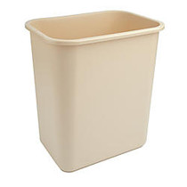 Highmark Wastebasket, 7 Gallons, 15 1/4 inch;H x 10 1/2 inch;W x 14 1/2 inch;D, Beige