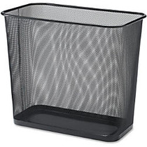 Lorell Black Mesh Rectangular Waste Bin - 7.90 gal Capacity - Rectangular - 15 inch; Height x 17 inch; Depth - Steel - Black