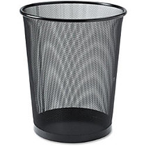 Lorell Black Mesh Round Waste Bin - 4.70 gal Capacity - Round - 14.3 inch; Height x 12 inch; Diameter - Steel - Black