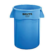 Rubbermaid Commercial Brute Vented Trash Receptacle, Round, 44 gallon, Blue, Sold as one waste receptacle