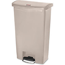 Rubbermaid Commercial Slim Jim 18G Front Step Container - 18 gal Capacity - 31.6 inch; Height x 12.2 inch; Width - Resin, Poly, Plastic - Beige