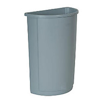 Rubbermaid; Half-Round Wastebaskets, 21 Gallons, 28 5/8 inch; x 12 inch;, Gray