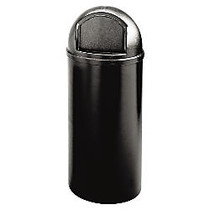 Rubbermaid; Marshal Round Polyethylene Classic Waste Container, 15 Gallons, 36 1/2 inch;H x 15 1/2 inch;W x 15 1/2 inch;D, Black