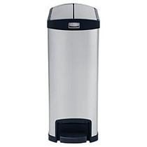Rubbermaid; Slim Jim Step-On Stainless Steel End Step Container, 13 Gallons, Black