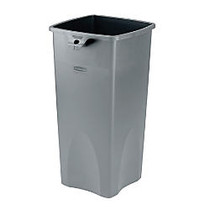 Rubbermaid; Square Waste Containers, 23 Gallons, 31 inch;H x 15 1/2 inch;W x 16 1/2 inch;D, Gray
