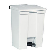 Rubbermaid; Step-On Rectangular Plastic Waste Container, 18 Gallons, 26 1/2 inch; x 19 3/4 inch; x 16 1/8 inch;, White