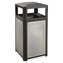 Safco Evos Series Steel Waste Receptacle, 38-Gallon, Black/Gray