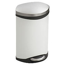 Safco; Hands-Free Step-On Trash Receptacle, 3 Gallons, 12 inch; x 8 1/2 inch; x 17 inch;, White