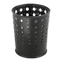 Safco; Round Steel Wastebasket, 6 Gallons, Black