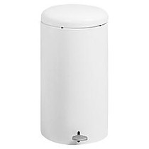 Safco; Step-On Receptacle, Flat Top, 7 Gallons, White