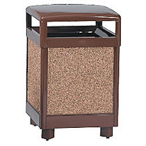 United Receptacle 30% Recycled Hinged Top Litter Receptacle, 38 Gallons, 40 inch; x 26 inch; x 26 inch;, Brown