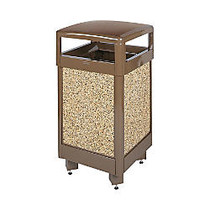 United Receptacle 30% Recycled Hinged-Top Can, 29 Gallons, 40 inch; x 21 inch; x 21 inch;, Brown