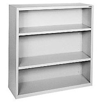 Lorell Fortress Series Bookcase, 3-Shelves, 42 inch;H x 42 1/2 inch;W x 13 inch;D, Light Gray