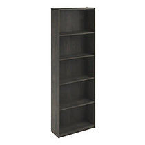 5-Shelf Bookshelf, 71 1/2 inch;H x 24 11/16 inch;W x 9 9/29 inch;D, Weathered Grey