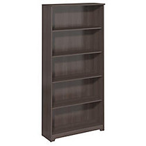Bush Furniture Cabot Collection 5-Shelf Bookcase, 66 1/2 inch;H x 31 3/8 inch;W x 11 1/2 inch;D, Heather Gray, Standard Delivery