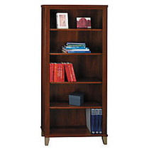 Bush Furniture Somerset 5-Shelf Bookcase, 65 1/8 inch;H x 29 9/16 inch;W x 12 13/16 inch;D, Hansen Cherry, Standard Delivery