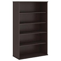 Bush; 5-Shelf Bookcase, 65 7/8 inch;H x 35 3/4 inch;W x 15 1/2 inch;D, Mocha Cherry, Premium Delivery