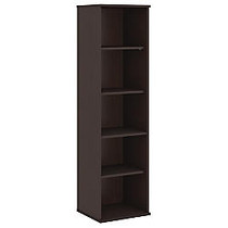 Bush; 5-Shelf Bookcase, Narrow, 65 7/8 inch;H x 17 7/8 inch;W x 15 1/2 inch;D, Mocha Cherry, Premium Delivery