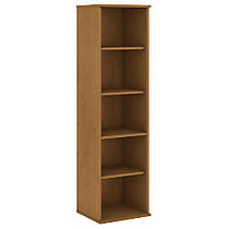 Bush; 5-Shelf Bookcase, Narrow, 65 7/8 inch;H x 17 7/8 inch;W x 15 1/2 inch;D, Natural Cherry, Premium Delivery