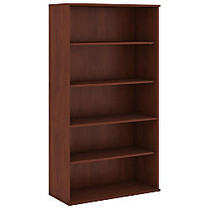 Bush; 5-Shelf Tall Bookcase, 72 1/8 inch;H x 35 3/4 inch;W x 15 1/2 inch;D, Hansen Cherry, Premium Delivery